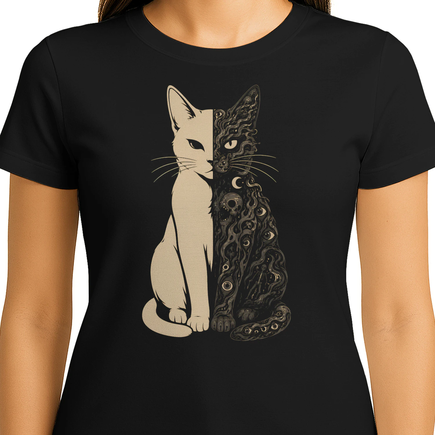 Cosmic Cat Ethereal Mystical Feline Art - Classic Unisex T-shirt