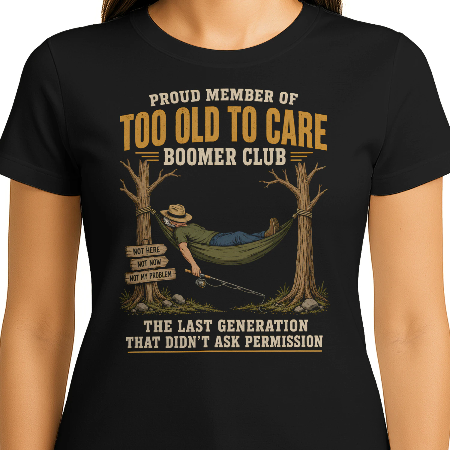 Funny Boomer Too Old to Care Boomer Club Funny Dad Gift Vintage - Classic Unisex T-shirt