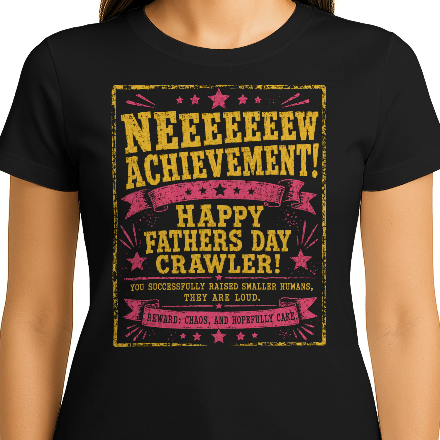 Happy Fathers Day Crawler Funny Pixel Dad Achievement - Classic Unisex T-shirt