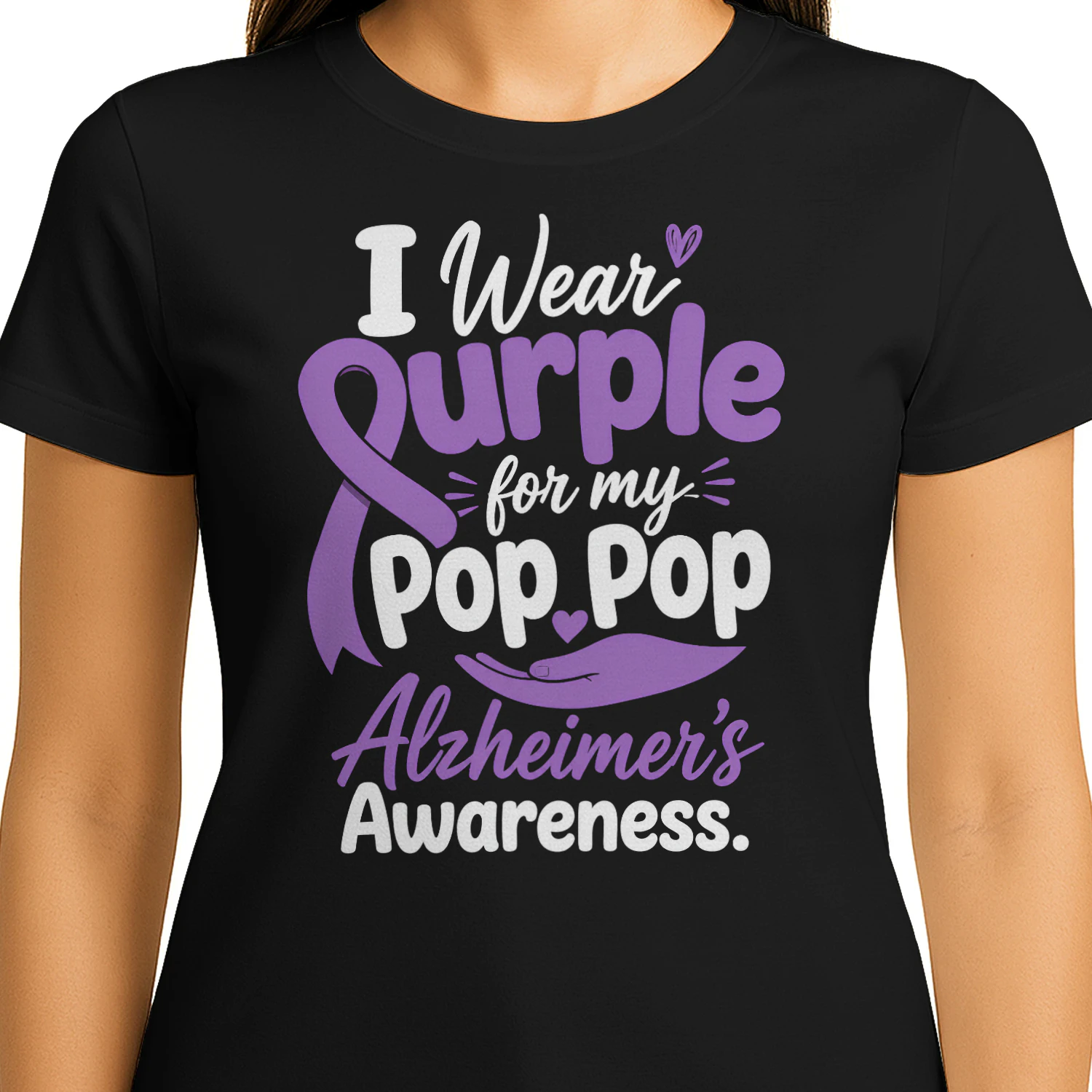 I Wear Purple for My Pop Pop Alzheimer’s Awareness - Classic Unisex T-shirt