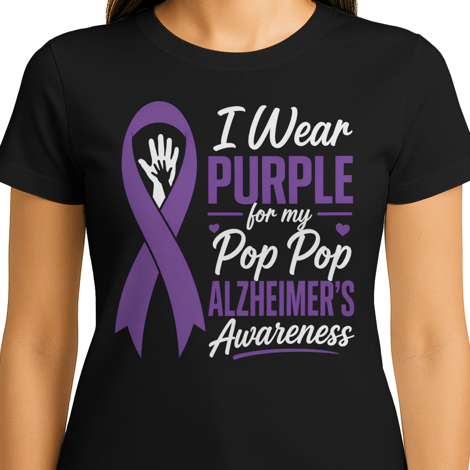 I Wear Purple for My Pop Pop Alzheimer’s Awareness - Classic Unisex T-shirt