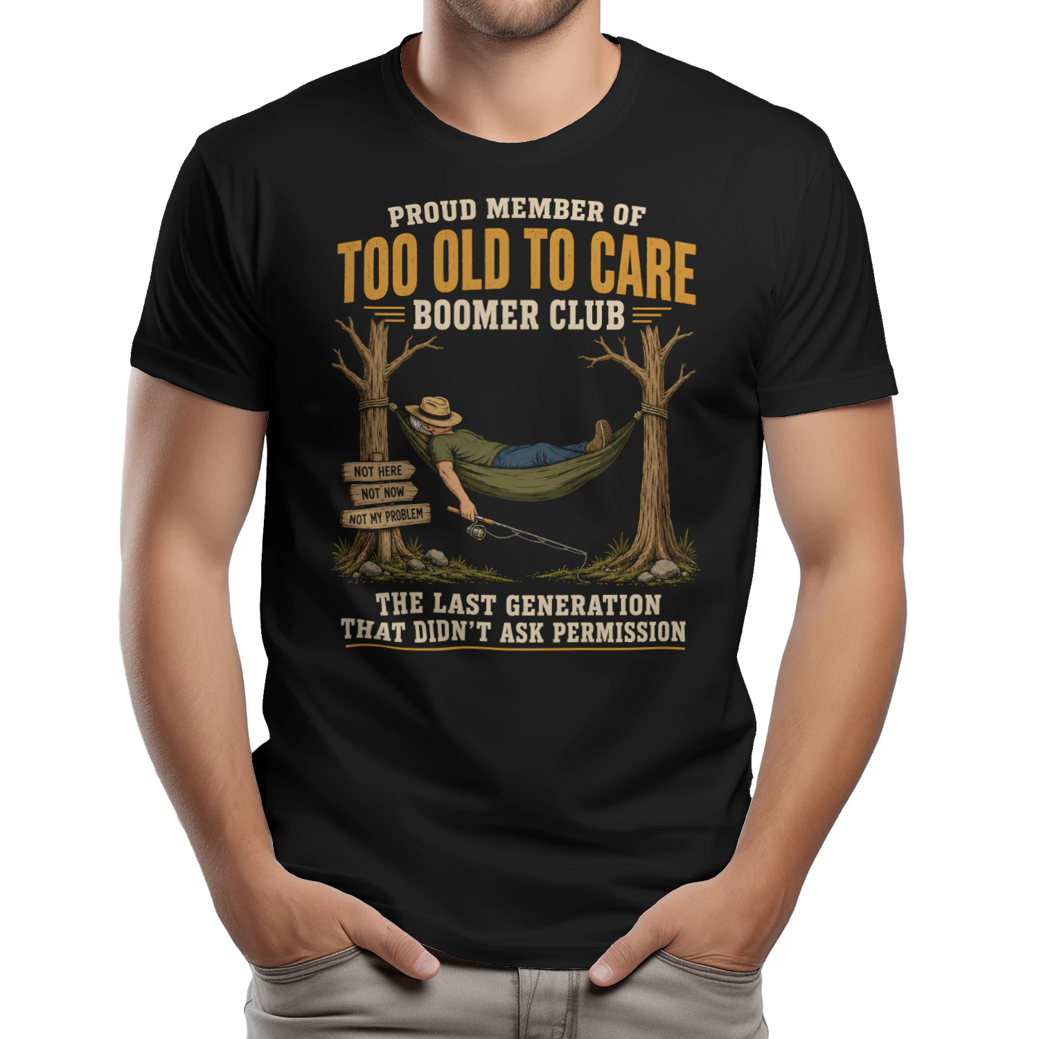 Funny Boomer Too Old to Care Boomer Club Funny Dad Gift Vintage - Classic Unisex T-shirt