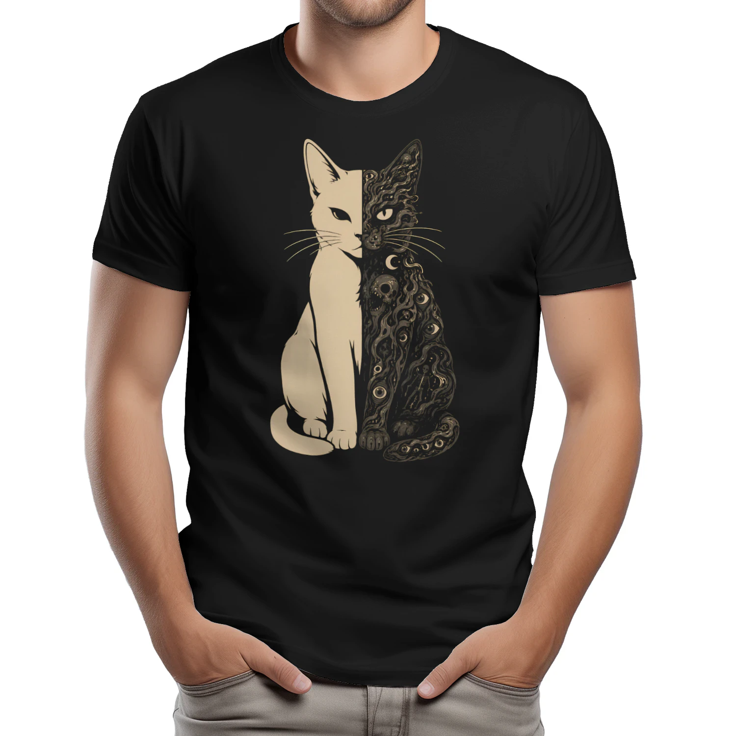 Cosmic Cat Ethereal Mystical Feline Art - Classic Unisex T-shirt