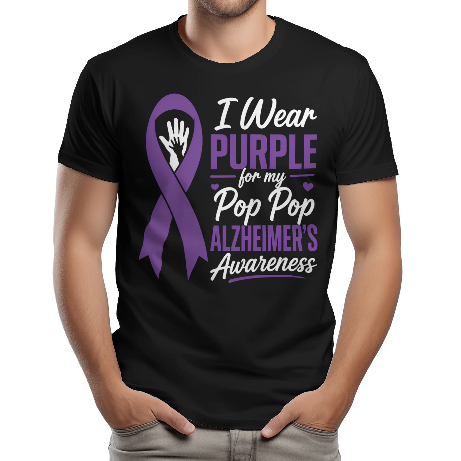 I Wear Purple for My Pop Pop Alzheimer’s Awareness - Classic Unisex T-shirt