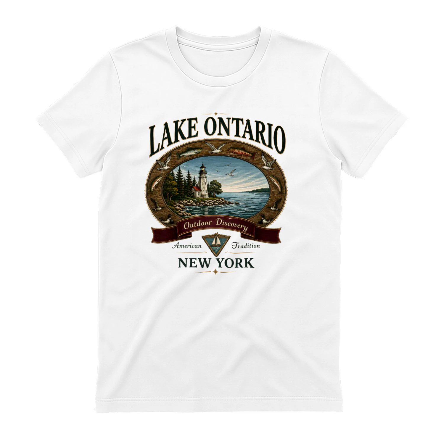 Lake Ontario Vintage Outdoor Discovery – Great Lakes Heritage Graphic 