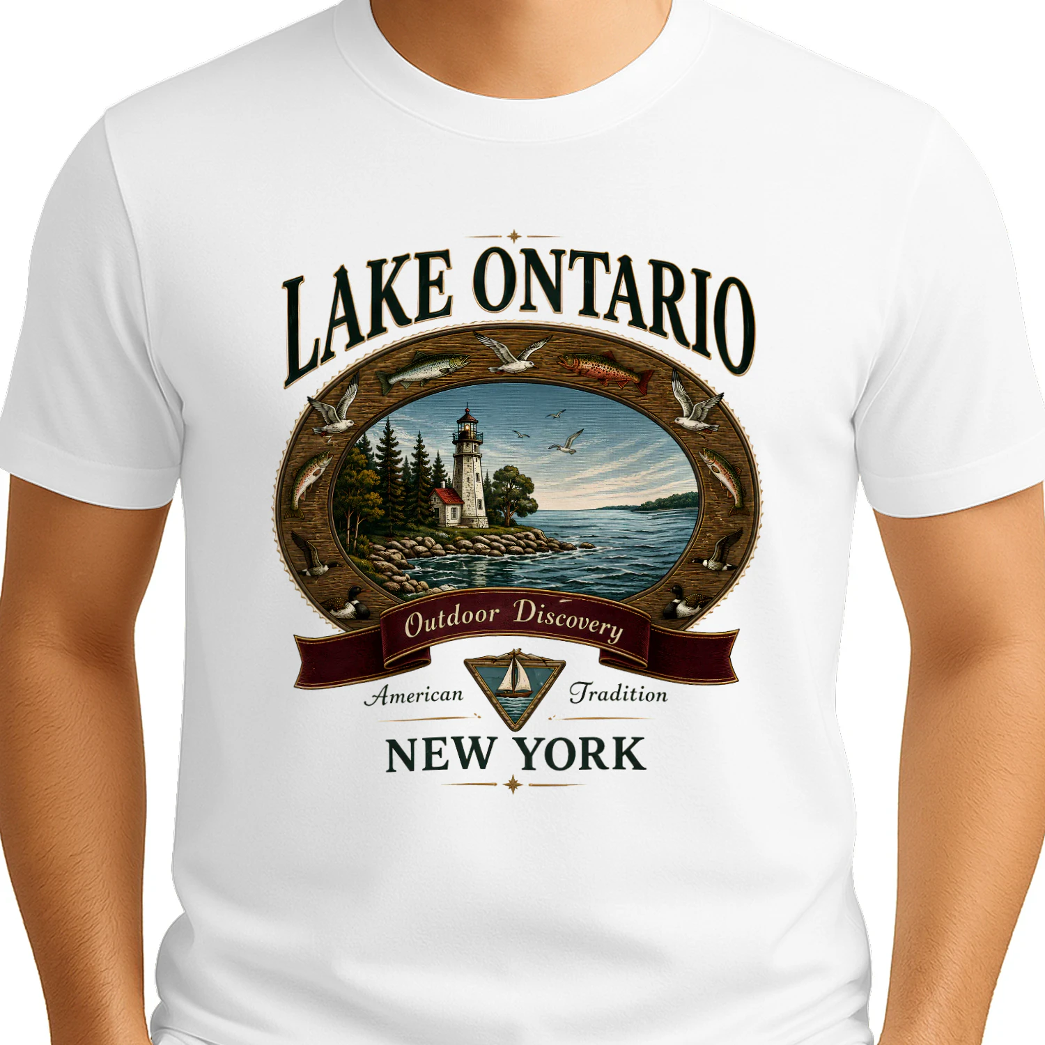 Lake Ontario Vintage Outdoor Discovery – Great Lakes Heritage Graphic 