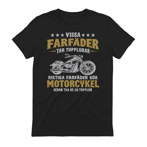 Rolig Farfar T-Shirt – Riktiga Farfäder Kör Motorcykel