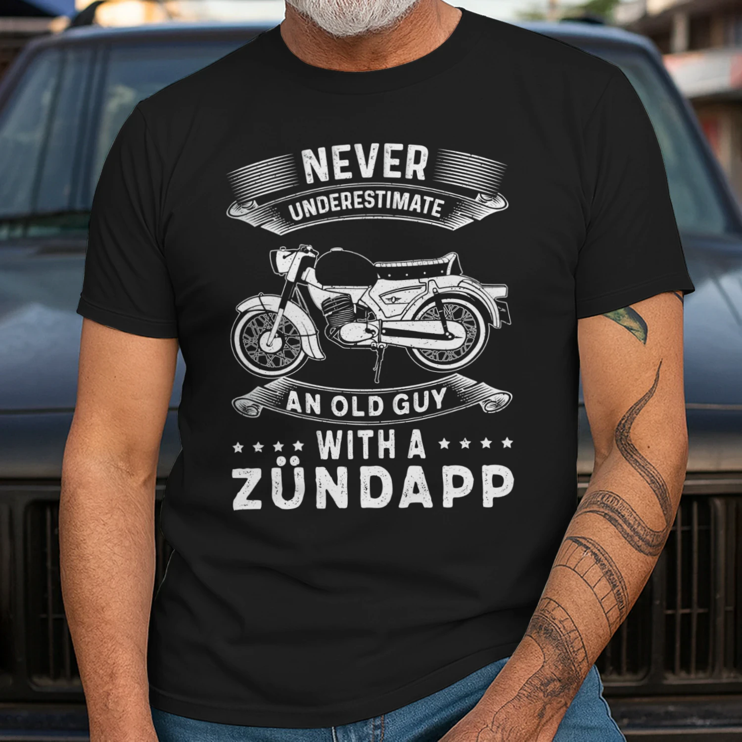 NEVER UNDERESTIMATE AN OLD GUY WITH A ZÜNDAPP