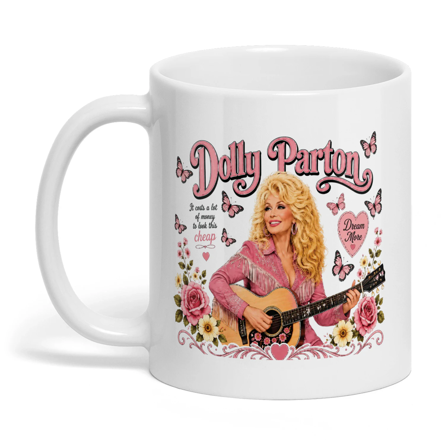 Pink Country Music Butterfly Floral Western Nashville Singer Gift Mug