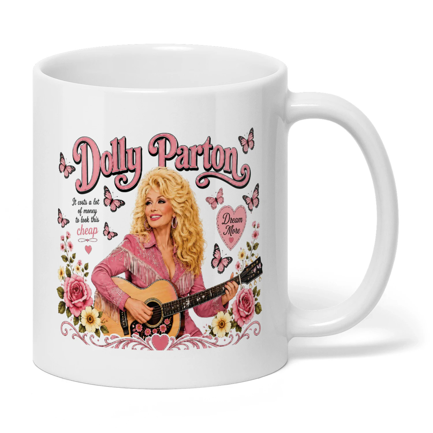 Pink Country Music Butterfly Floral Western Nashville Singer Gift Mug