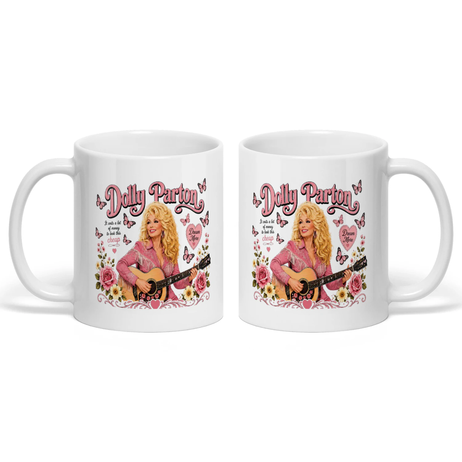 Pink Country Music Butterfly Floral Western Nashville Singer Gift Mug