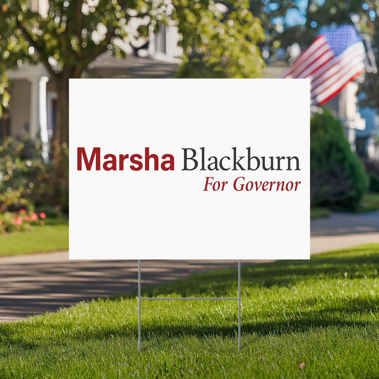 Marsha Blackburn For Governor Yard Sign – Tennessee 2026 Republican Campaign & November Election Support