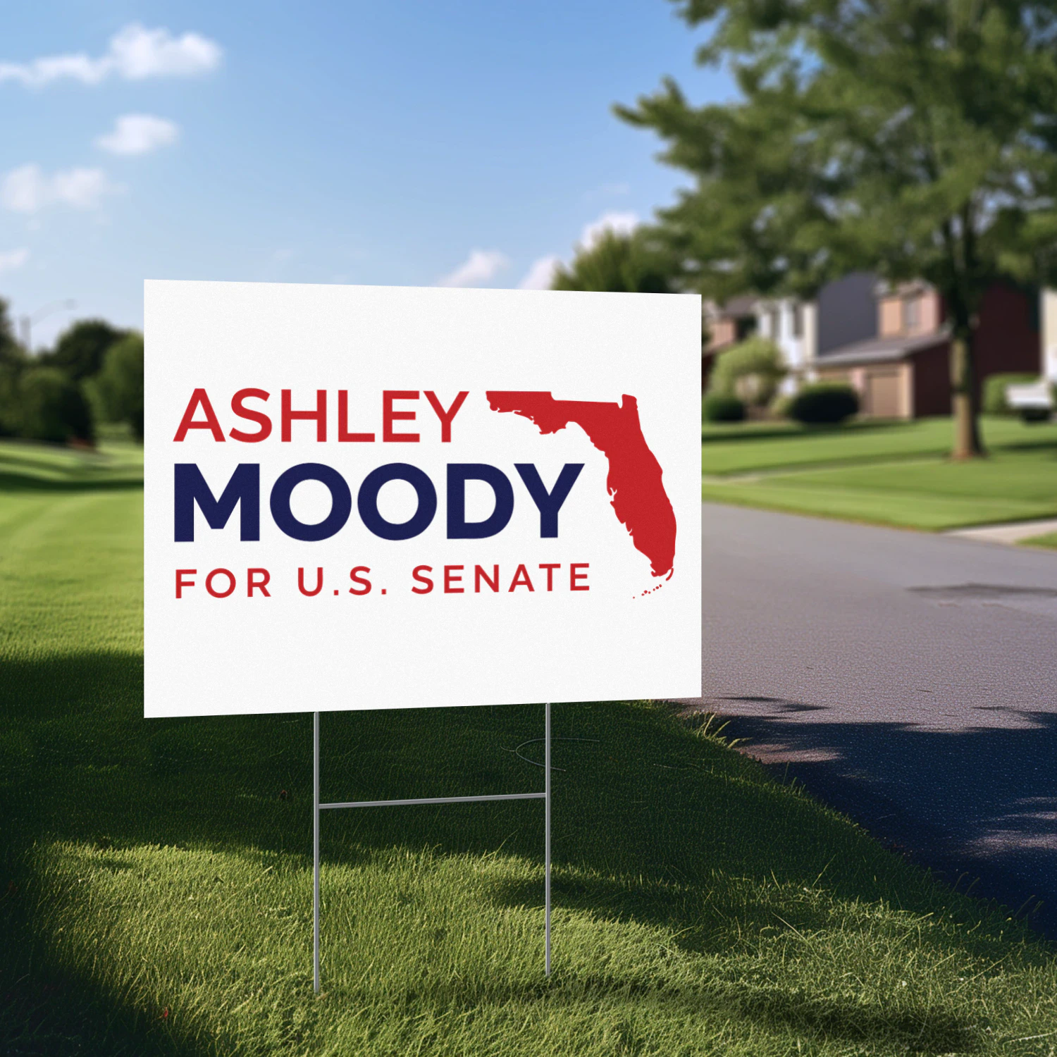 Ashley Moody For US Senate Yard Sign - The 2026 Florida Senate Showdown Begins