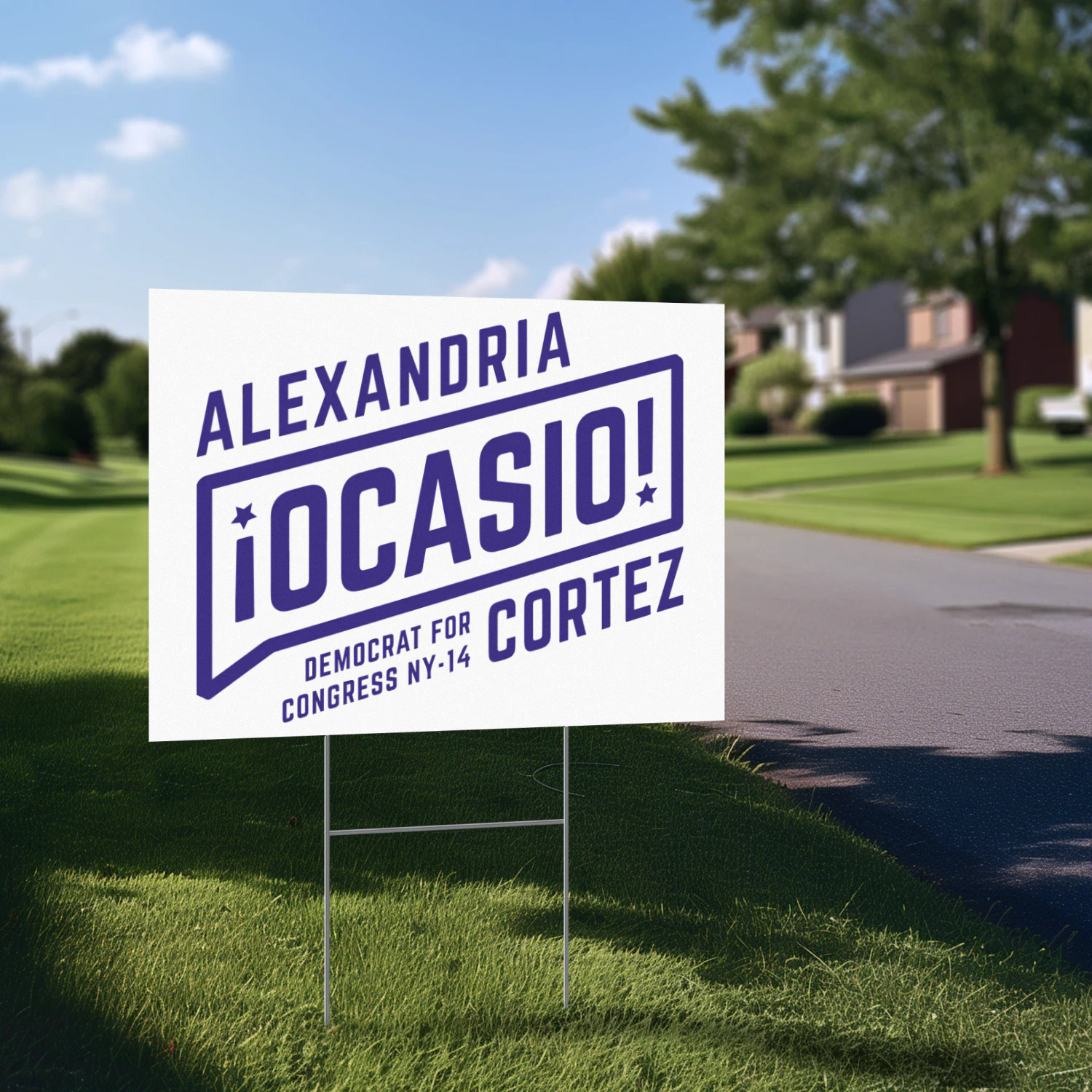 AOC Alexandria Ocasio Cortez President Yard Sign - 2028 Presidential Buzz Grows Around the New York Congresswoman