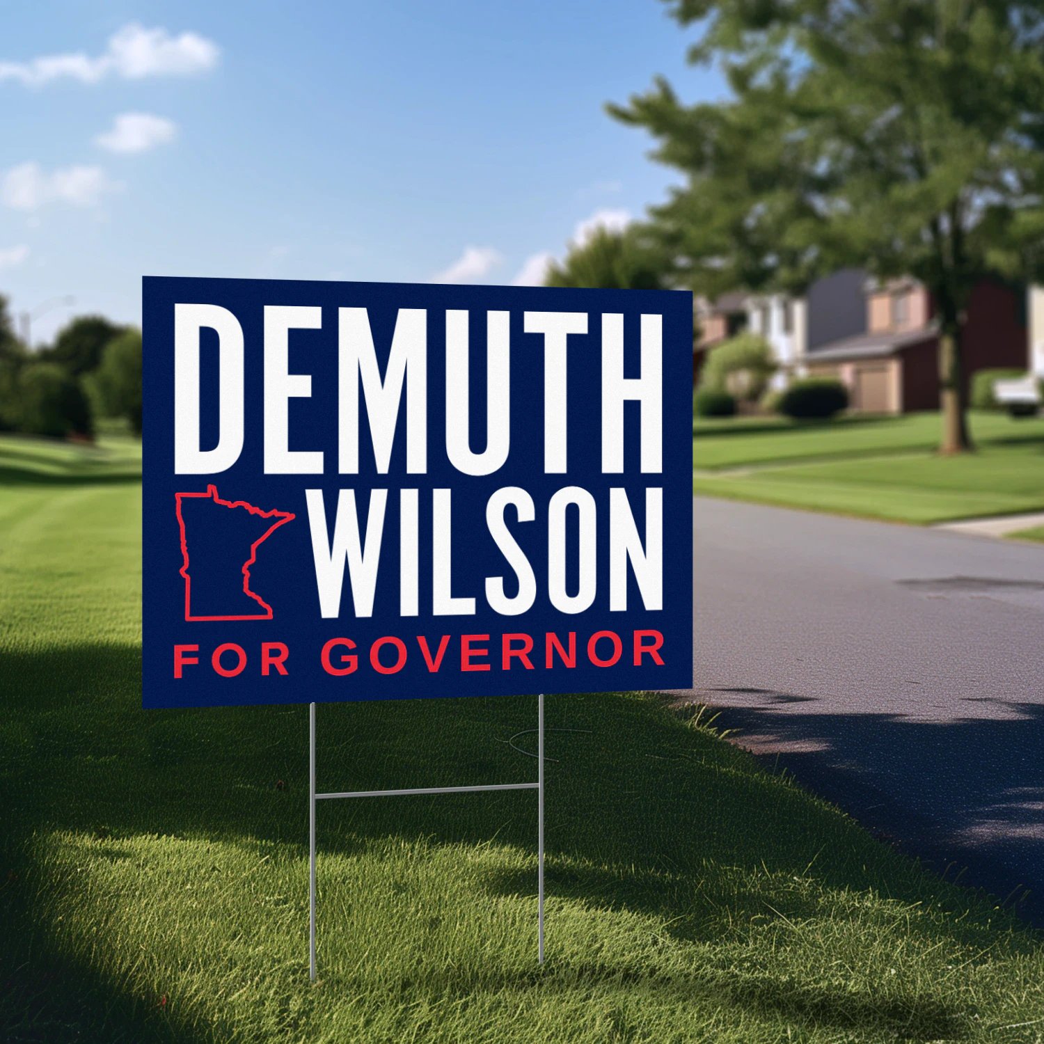 Lisa Demuth For Governor Yard Sign – Minnesota 2026 Republican Nominee Campaign & Election Support
