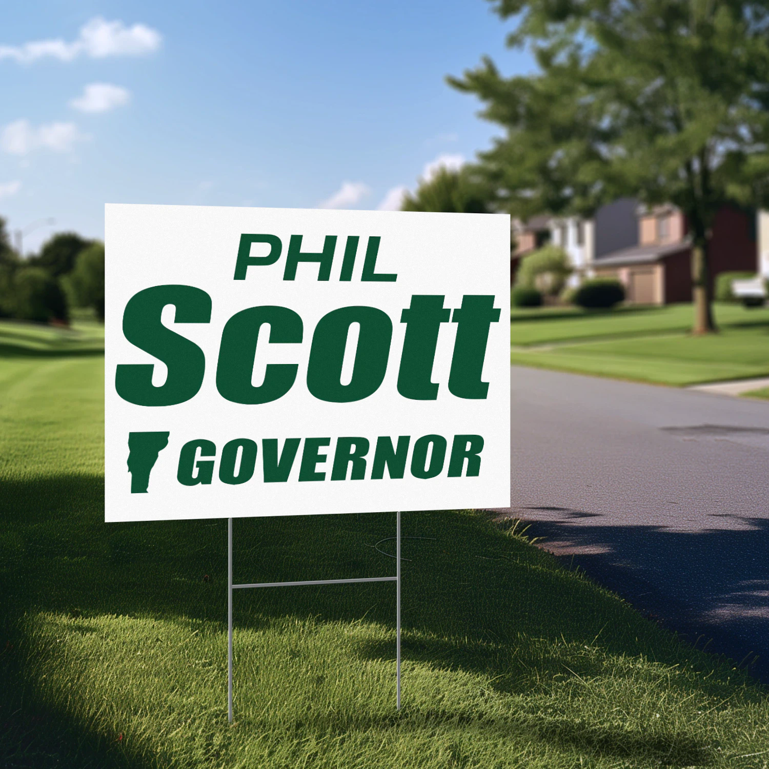 Phil Scott For Governor Yard Sign – Vermont 2026 Reelection Campaign, Amanda Janoo Race & Election