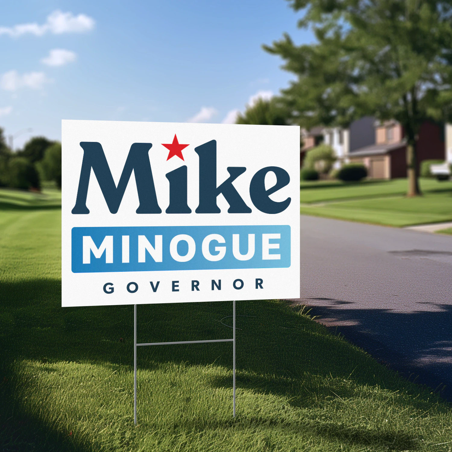 Michael Minogue For Governor Yard Sign – Massachusetts 2026 Republican Primary Campaign