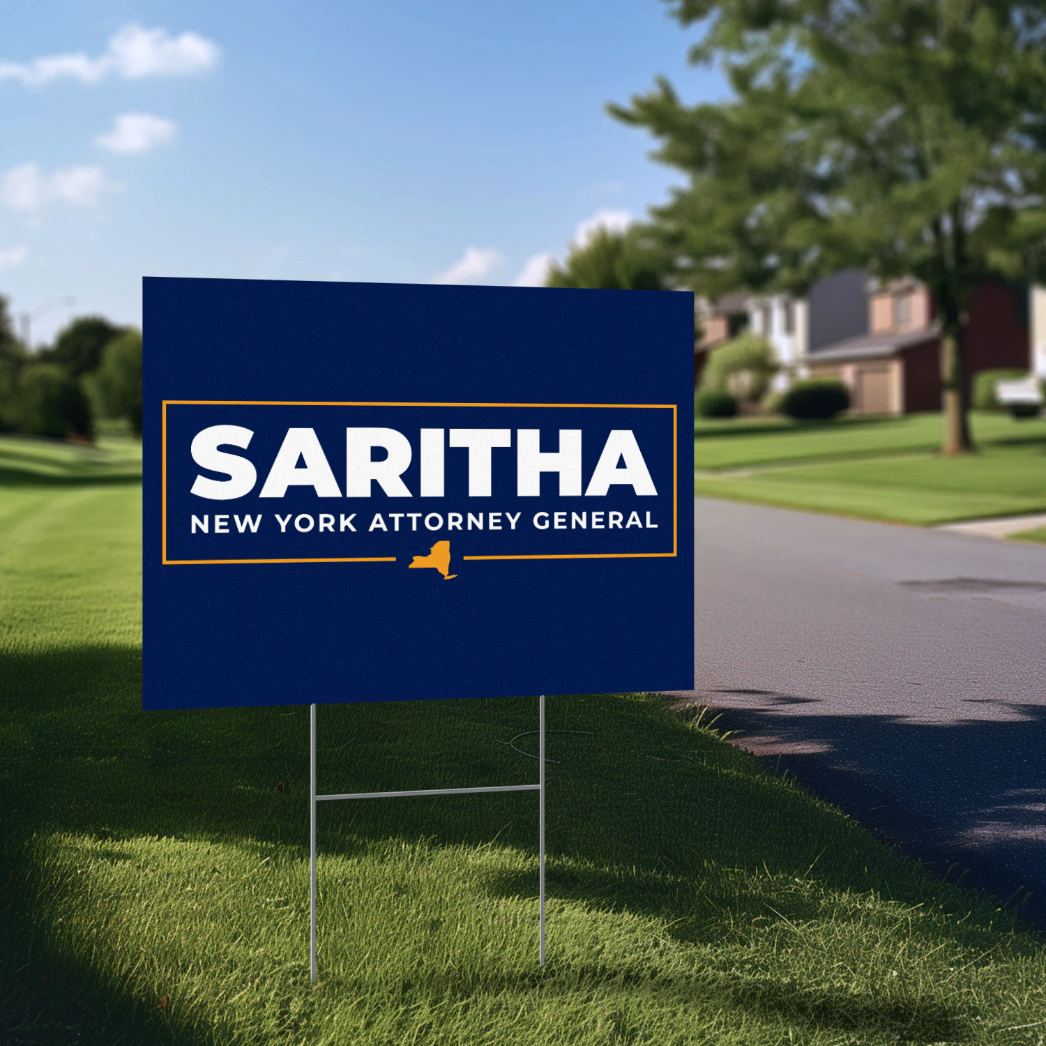 Saritha Komatireddy For New York Attorney General Yard Sign - Trump Endorsement Boosts 2026 New York AG Campaign