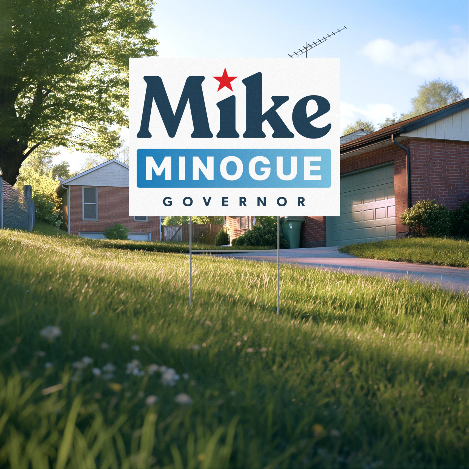 Michael Minogue For Governor Yard Sign – Massachusetts 2026 Republican Primary Campaign