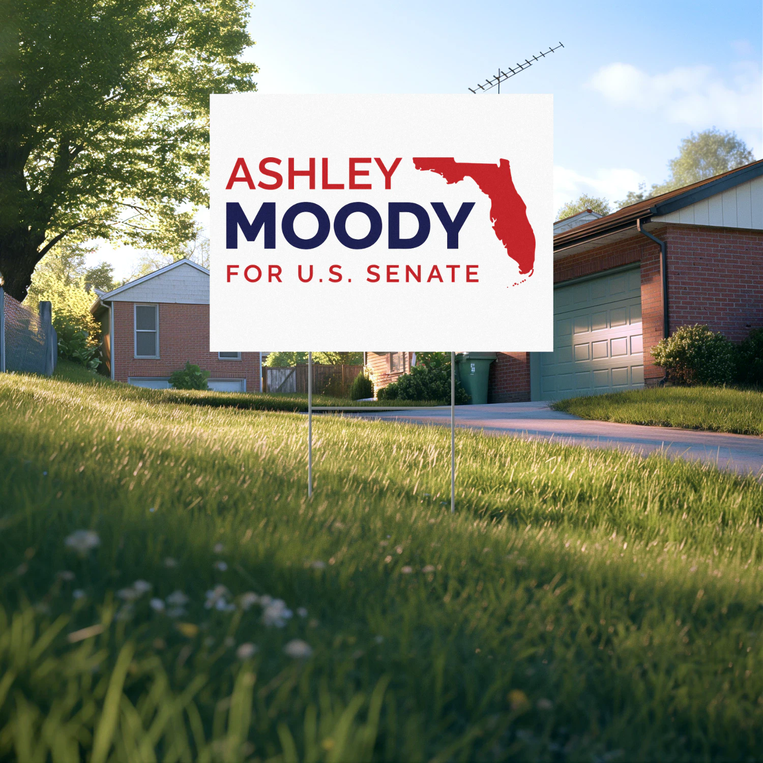 Ashley Moody For US Senate Yard Sign - The 2026 Florida Senate Showdown Begins