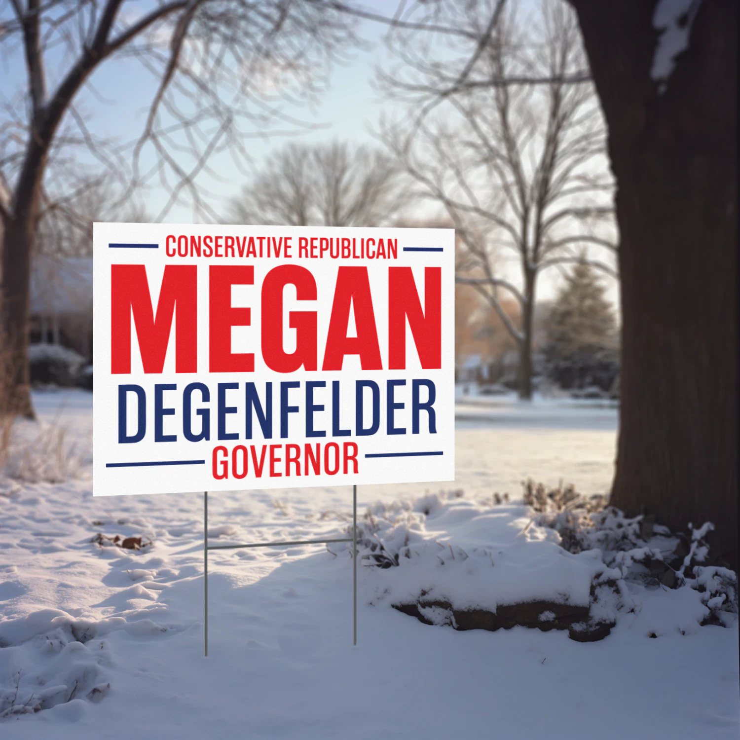 Megan Degenfelder For Governor Yard Sign – Wyoming 2026 Republican Campaign & Primary Election