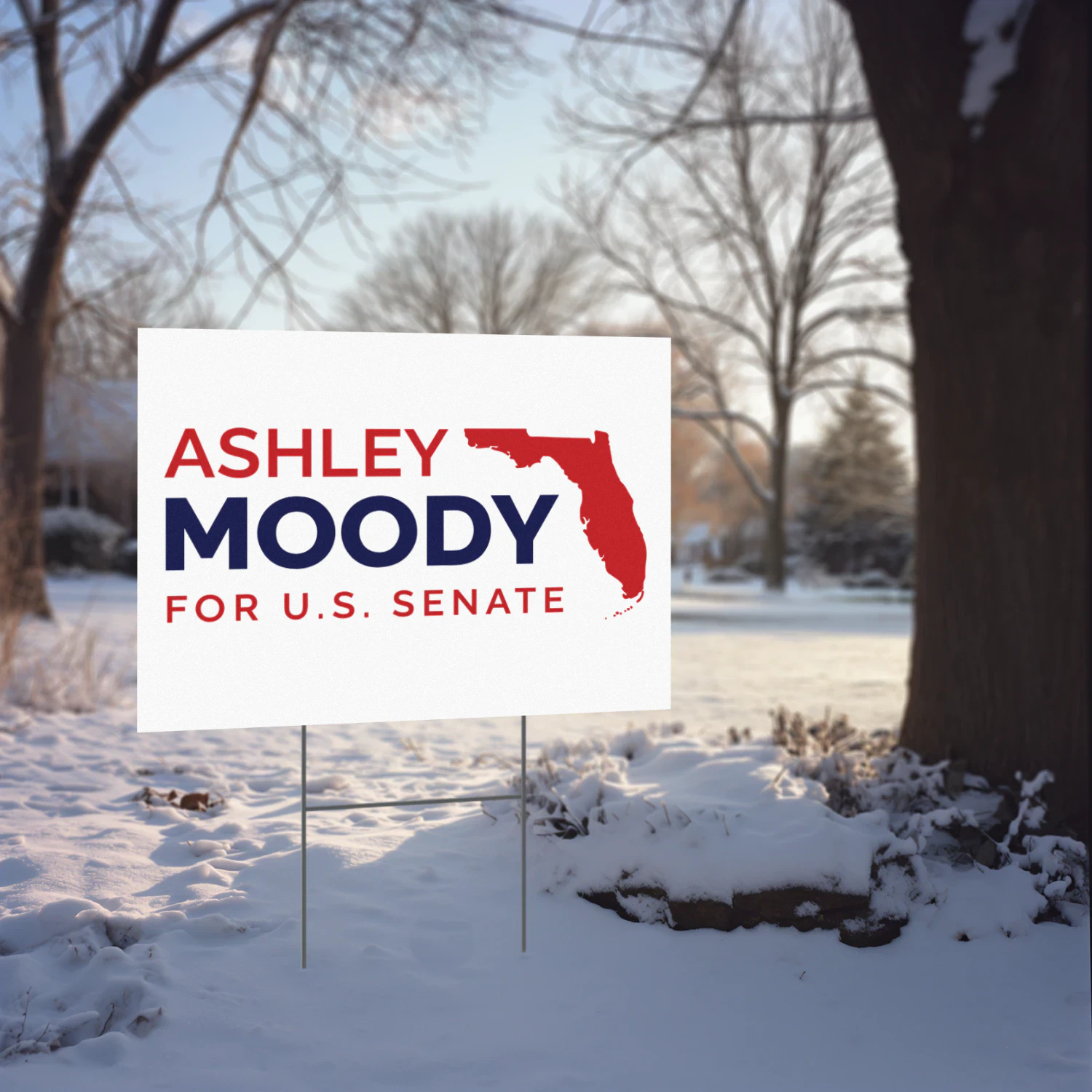Ashley Moody For US Senate Yard Sign - The 2026 Florida Senate Showdown Begins