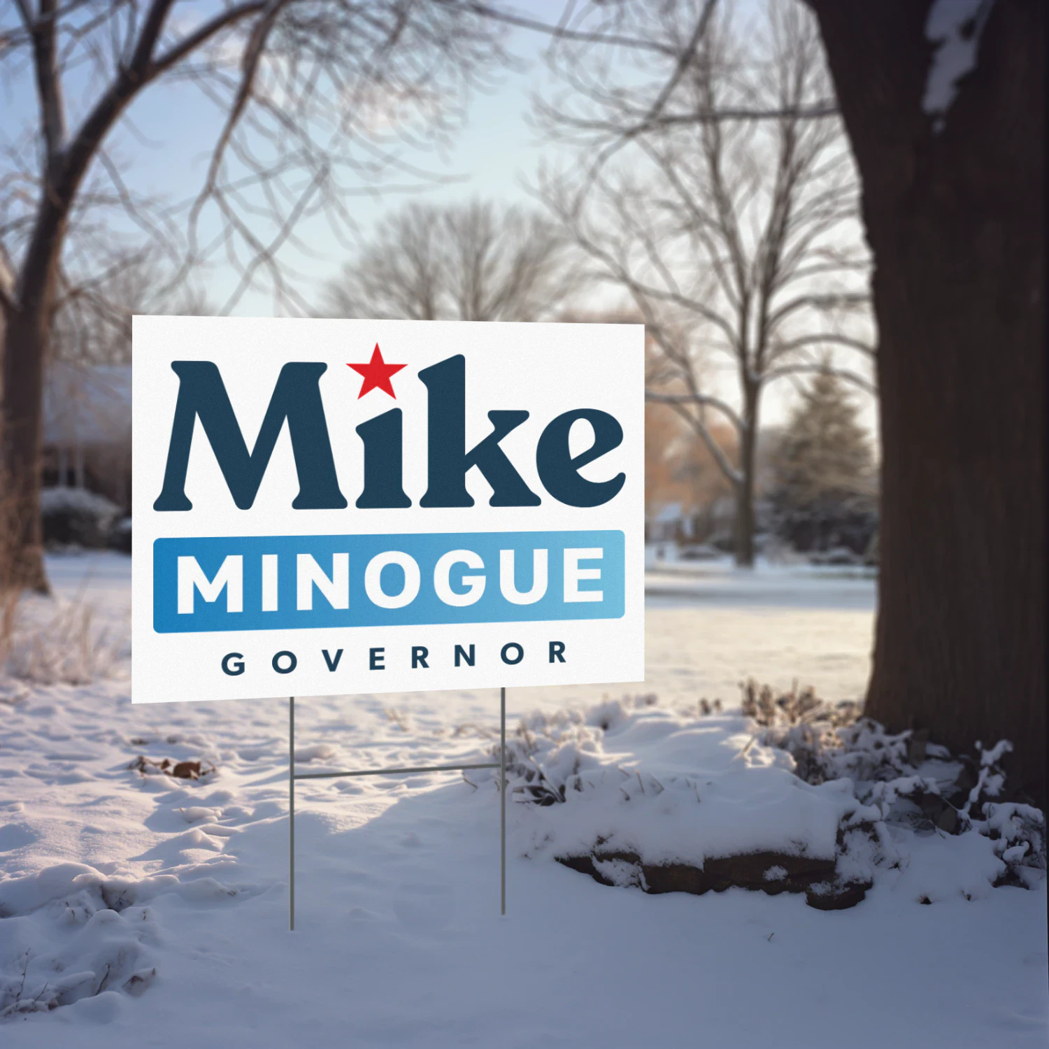 Michael Minogue For Governor Yard Sign – Massachusetts 2026 Republican Primary Campaign