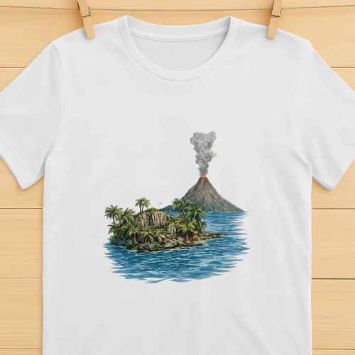 Lava Flow Volcano Tropical Island Shirt