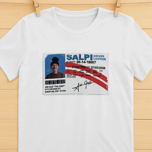 The GOAT Salpi Driver's License Shirt