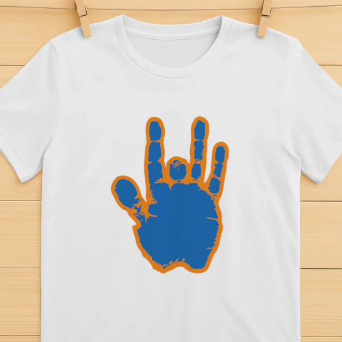 Jerry Garcia Blue & Orange Hand Shirt