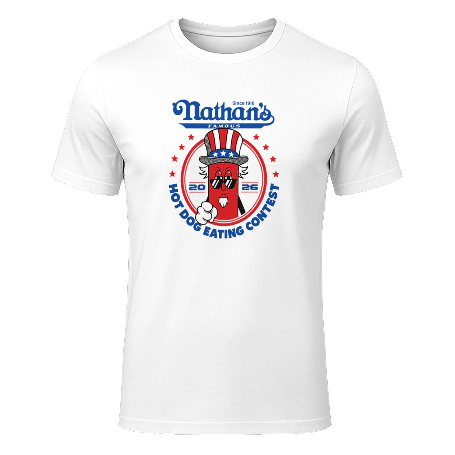 Joey Chestnut Wearing Since 1916 Nathan’s Famous Hot Dog Contest 2026 Shirt