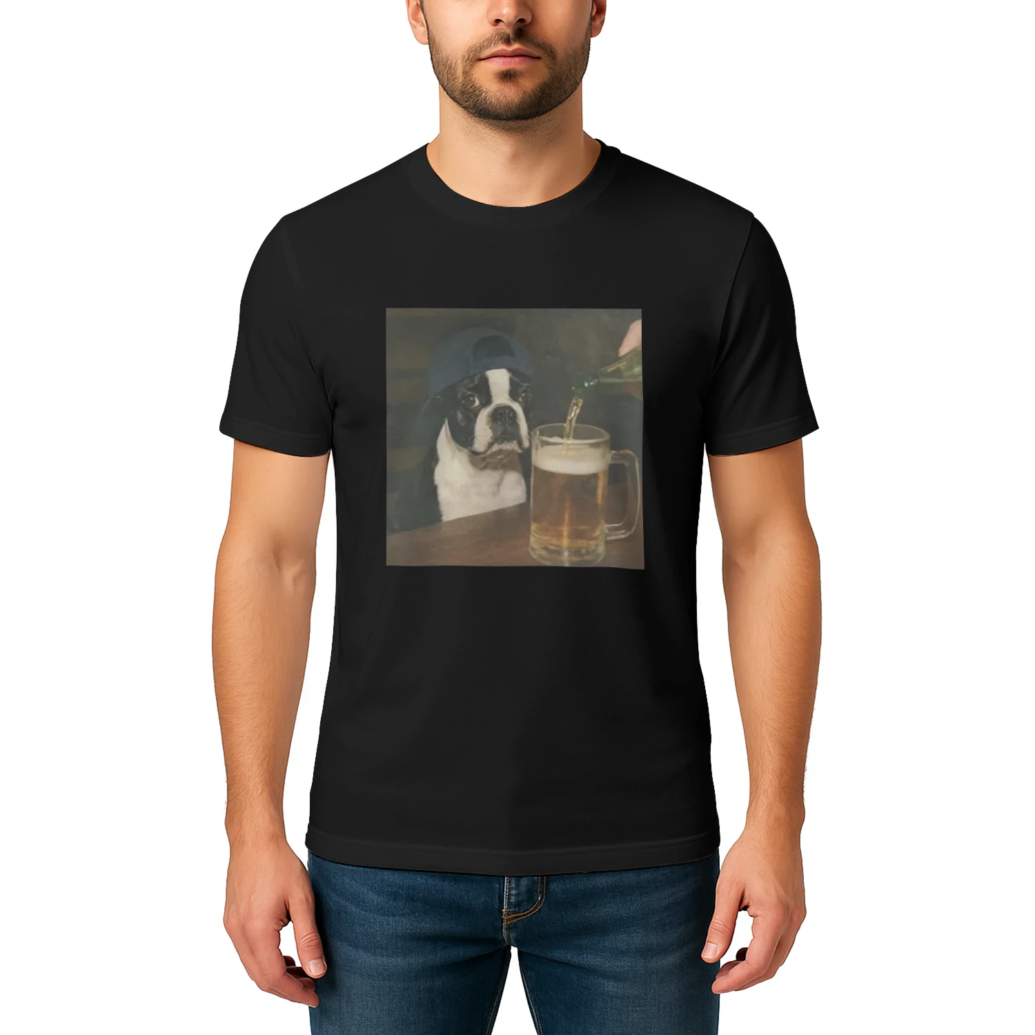 Dylan Crews Boston Terrier Drinking Beer Shirt