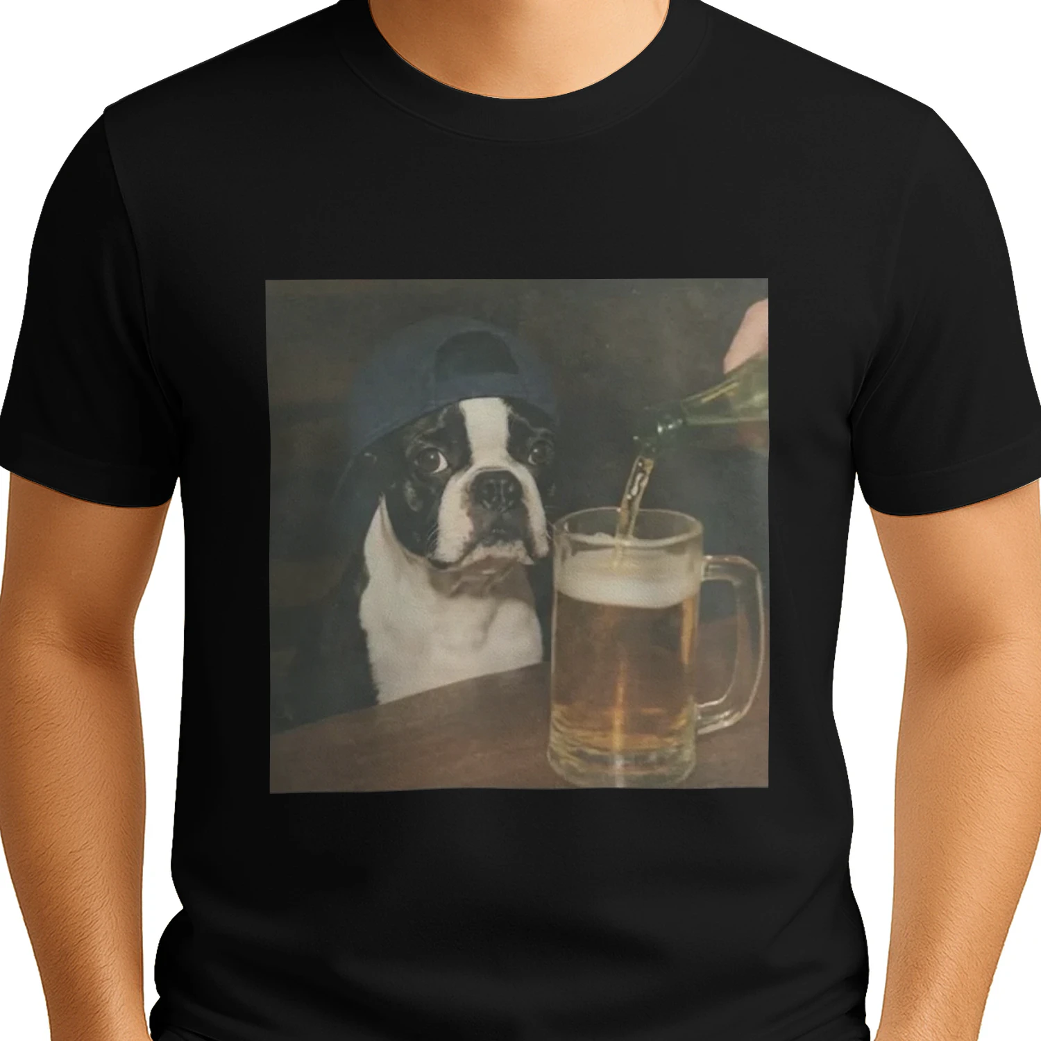 Dylan Crews Boston Terrier Drinking Beer Shirt
