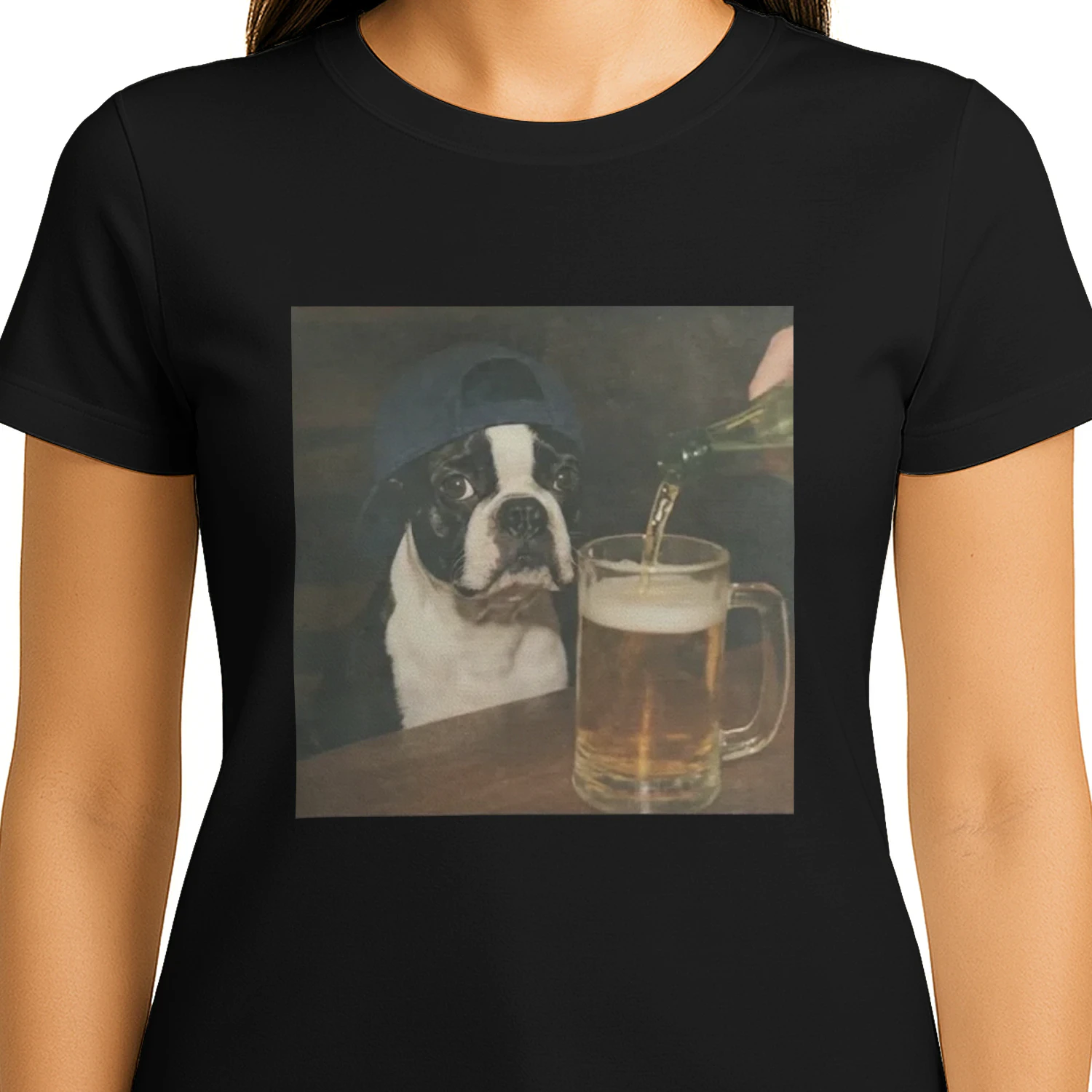 Dylan Crews Boston Terrier Drinking Beer Shirt