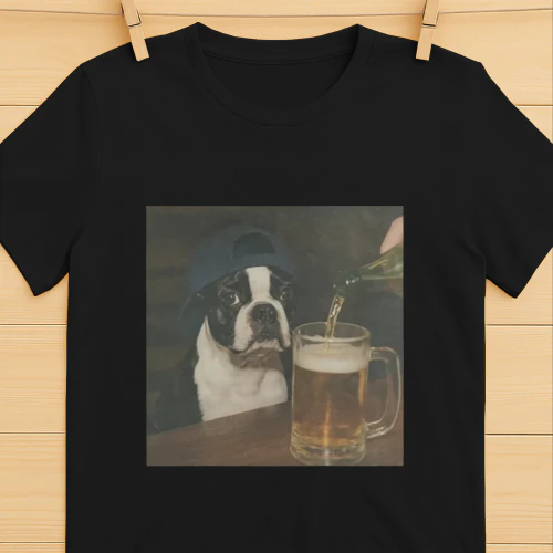 Dylan Crews Boston Terrier Drinking Beer Shirt