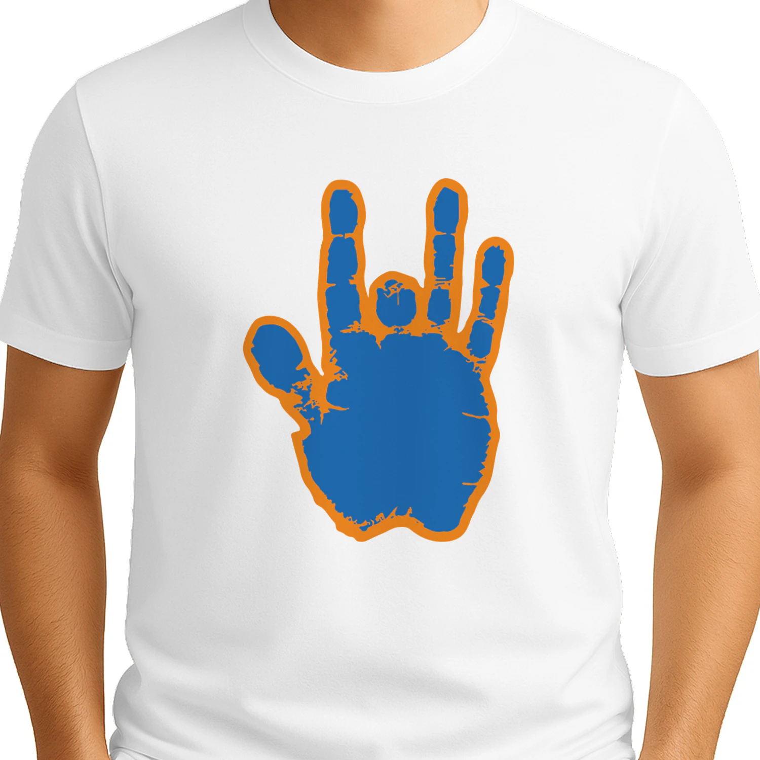 Jerry Garcia Blue & Orange Hand Shirt