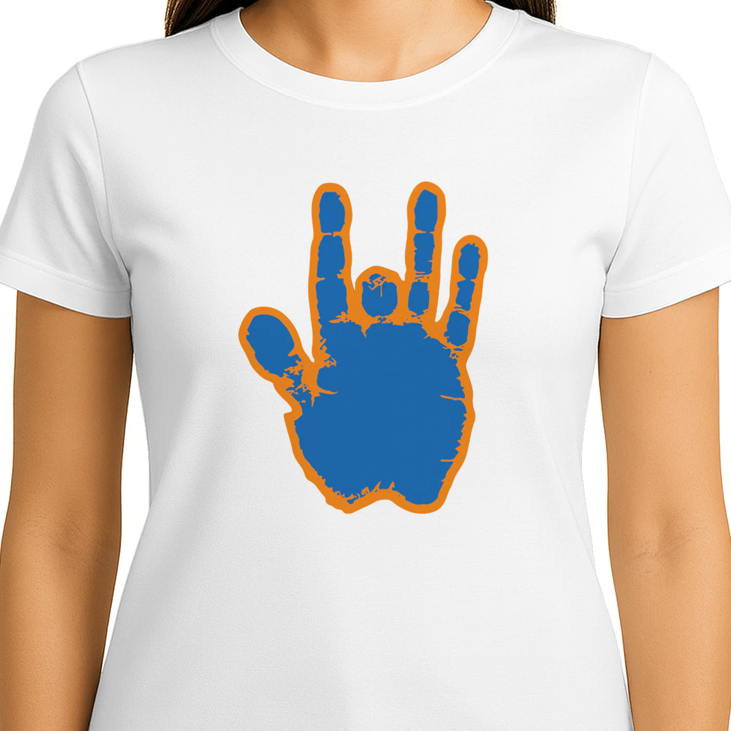 Jerry Garcia Blue & Orange Hand Shirt