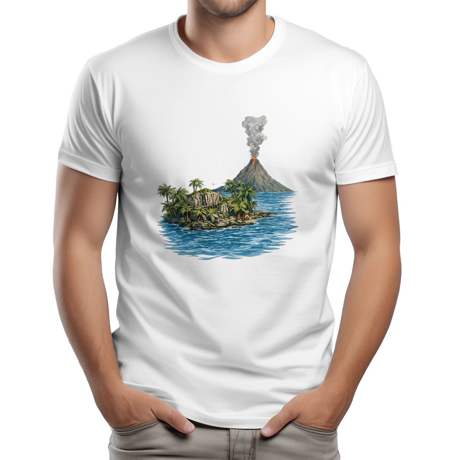 Lava Flow Volcano Tropical Island Shirt