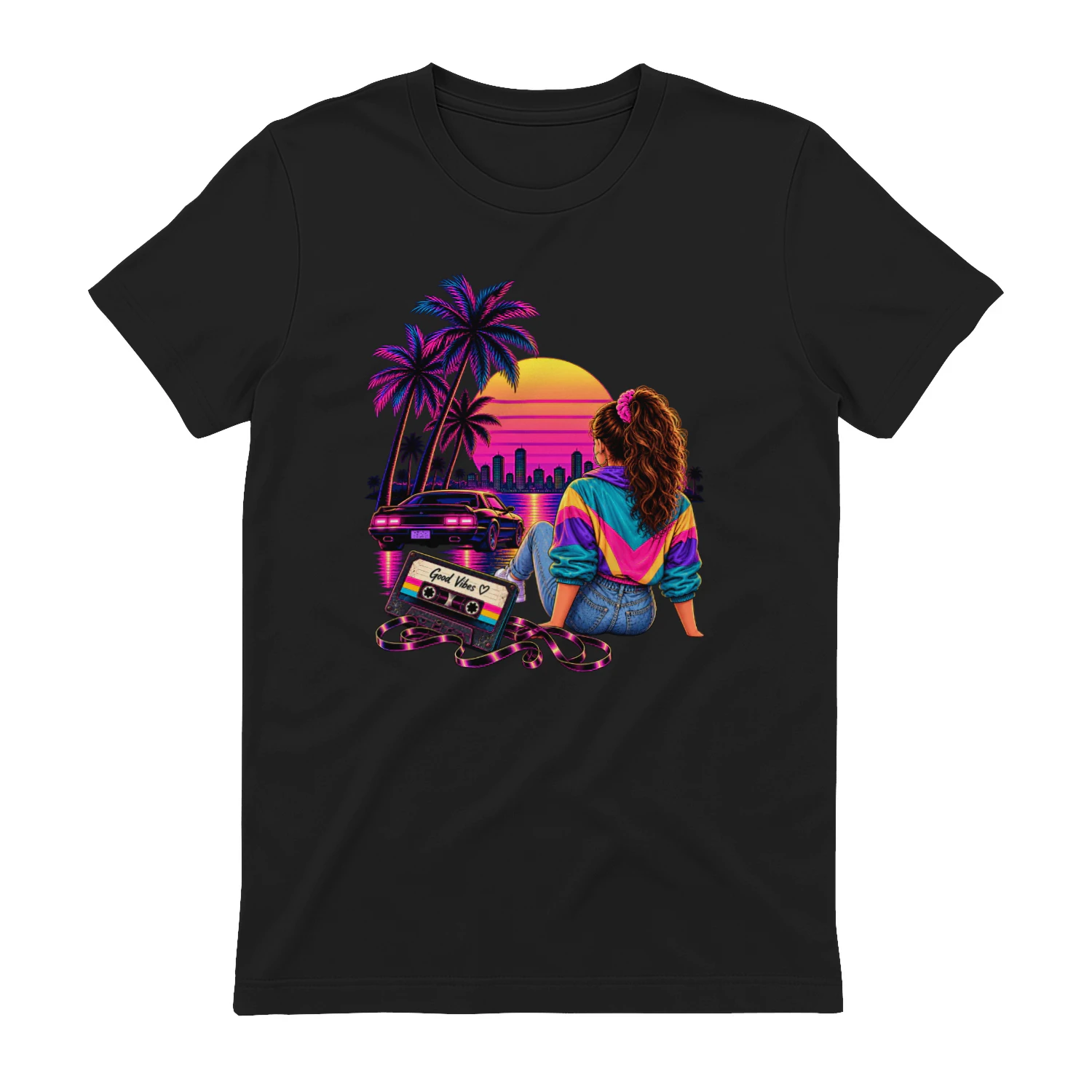 Neon Sunset City Good Vibes