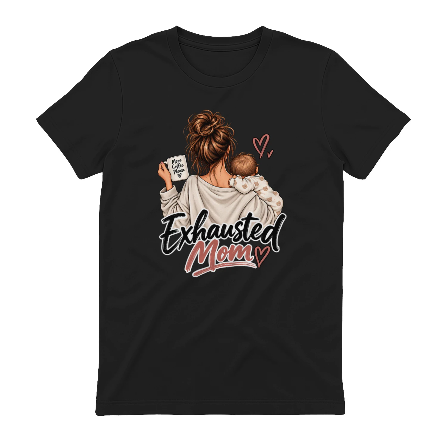 Exhausted Mom Coffee Cuddle Sticker (1)