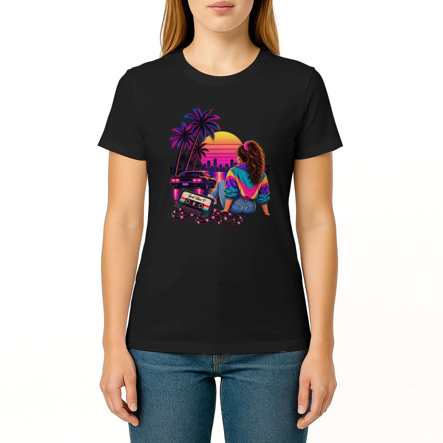 Neon Sunset City Good Vibes