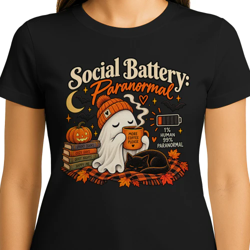 Social Battery_ Paranormal Coffee Cozy Sticker