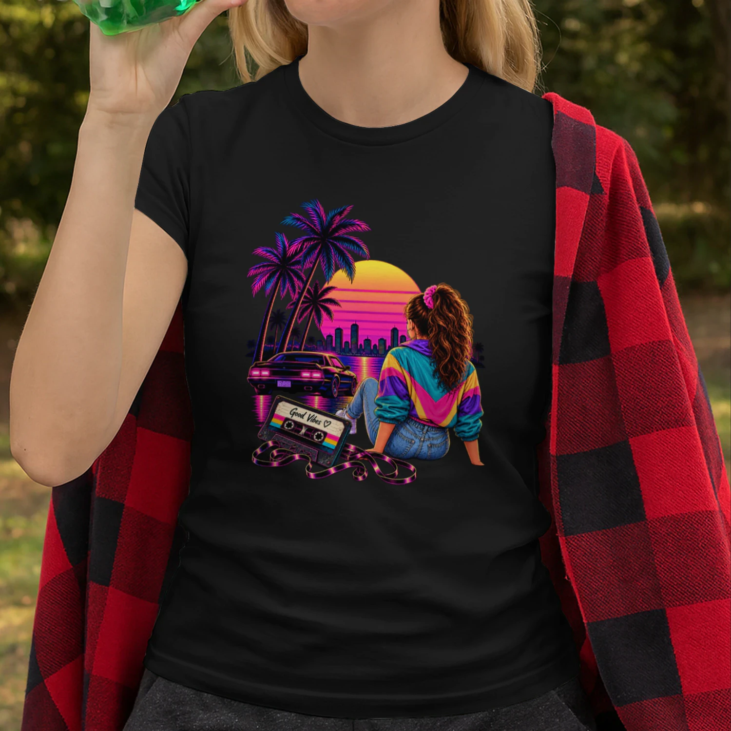 Neon Sunset City Good Vibes