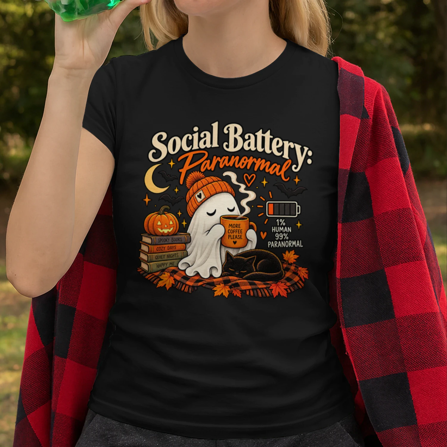 Social Battery_ Paranormal Coffee Cozy Sticker