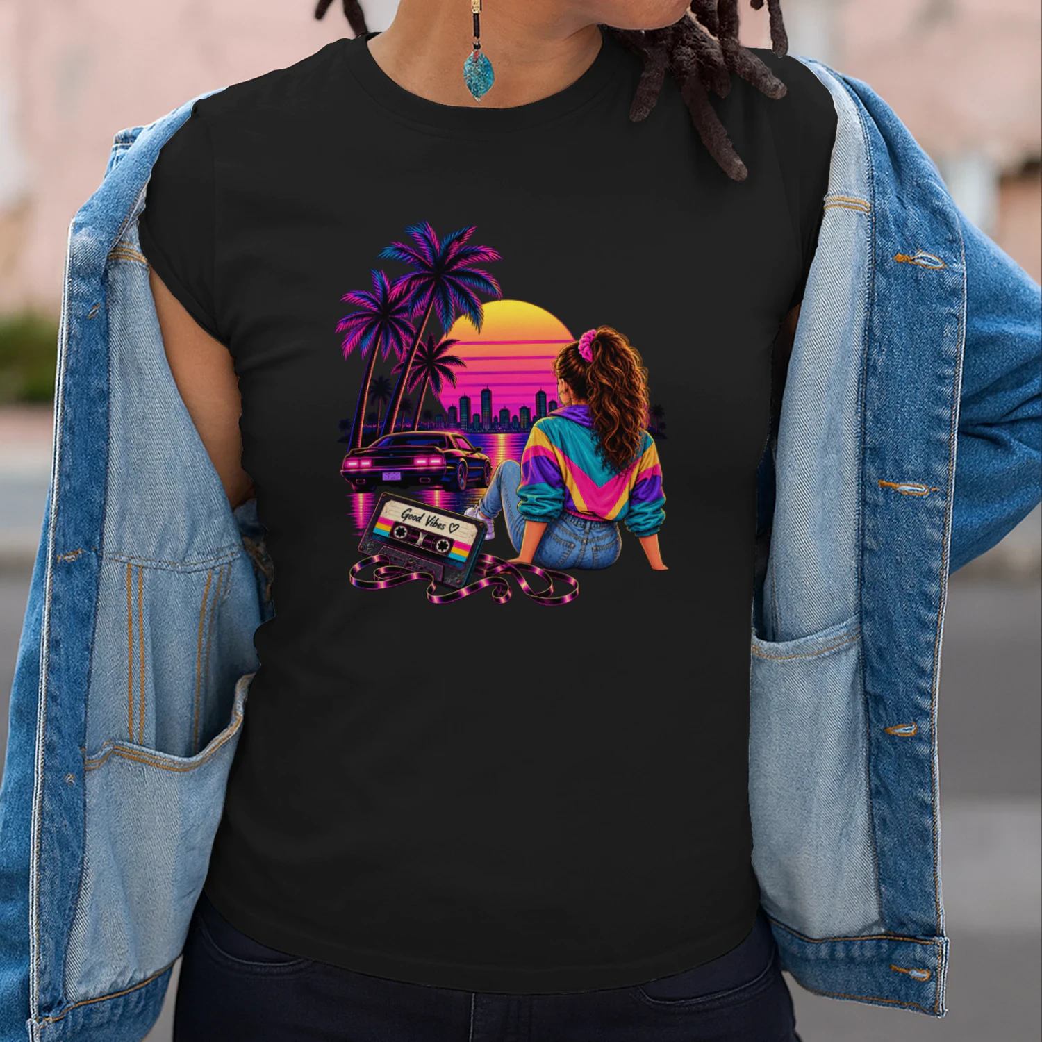 Neon Sunset City Good Vibes