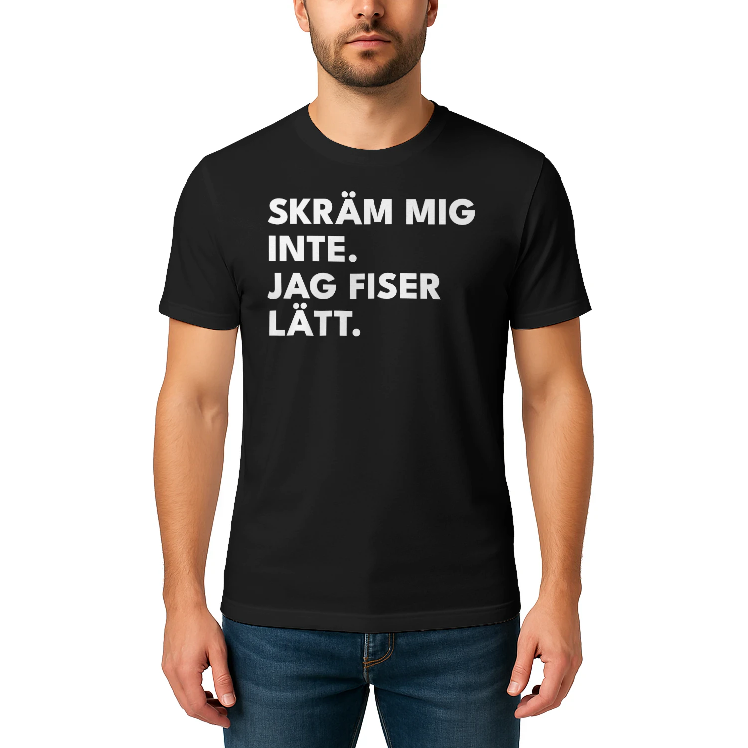 Skräm mig inte, jag fiser lätt – Rolig T-shirt