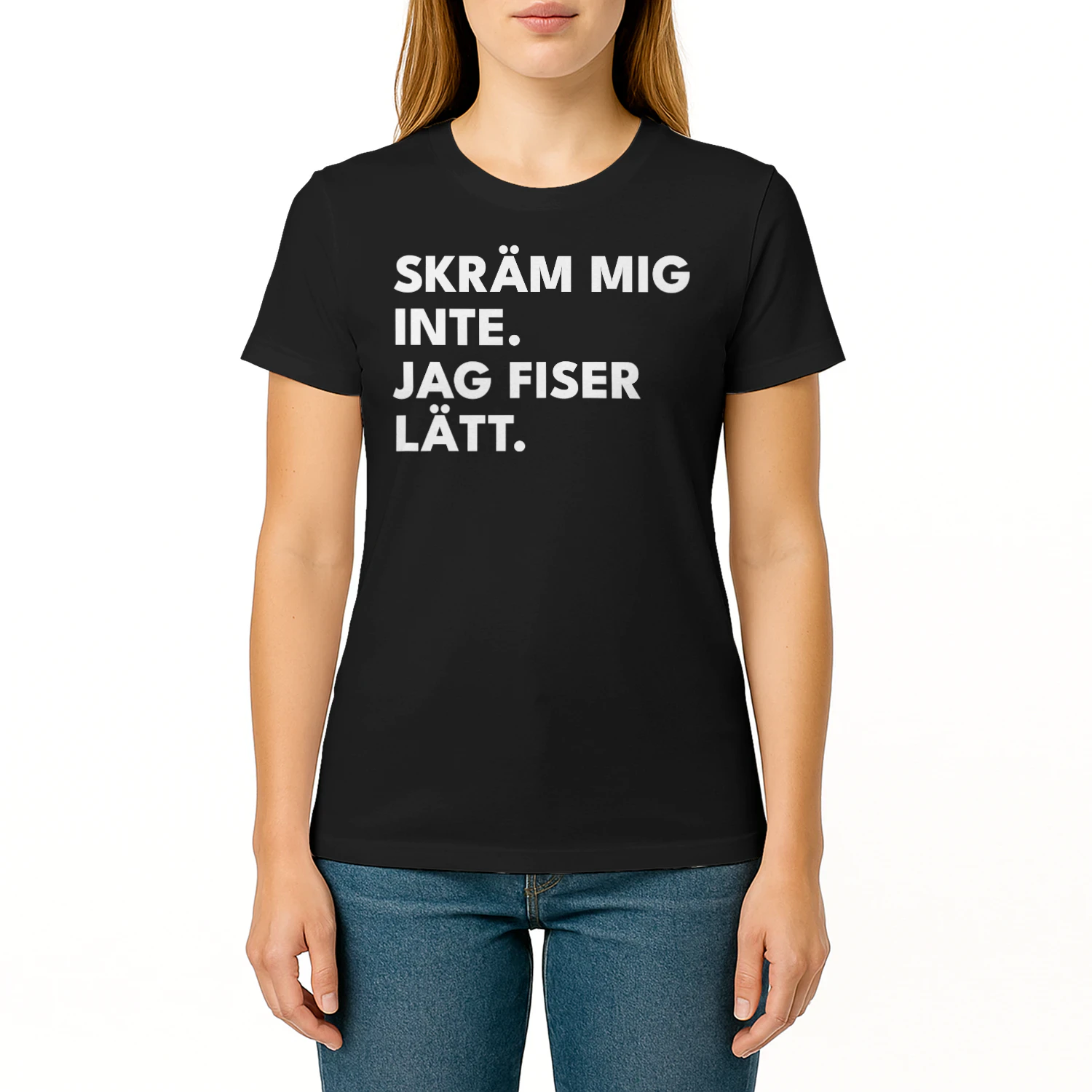 Skräm mig inte, jag fiser lätt – Rolig T-shirt