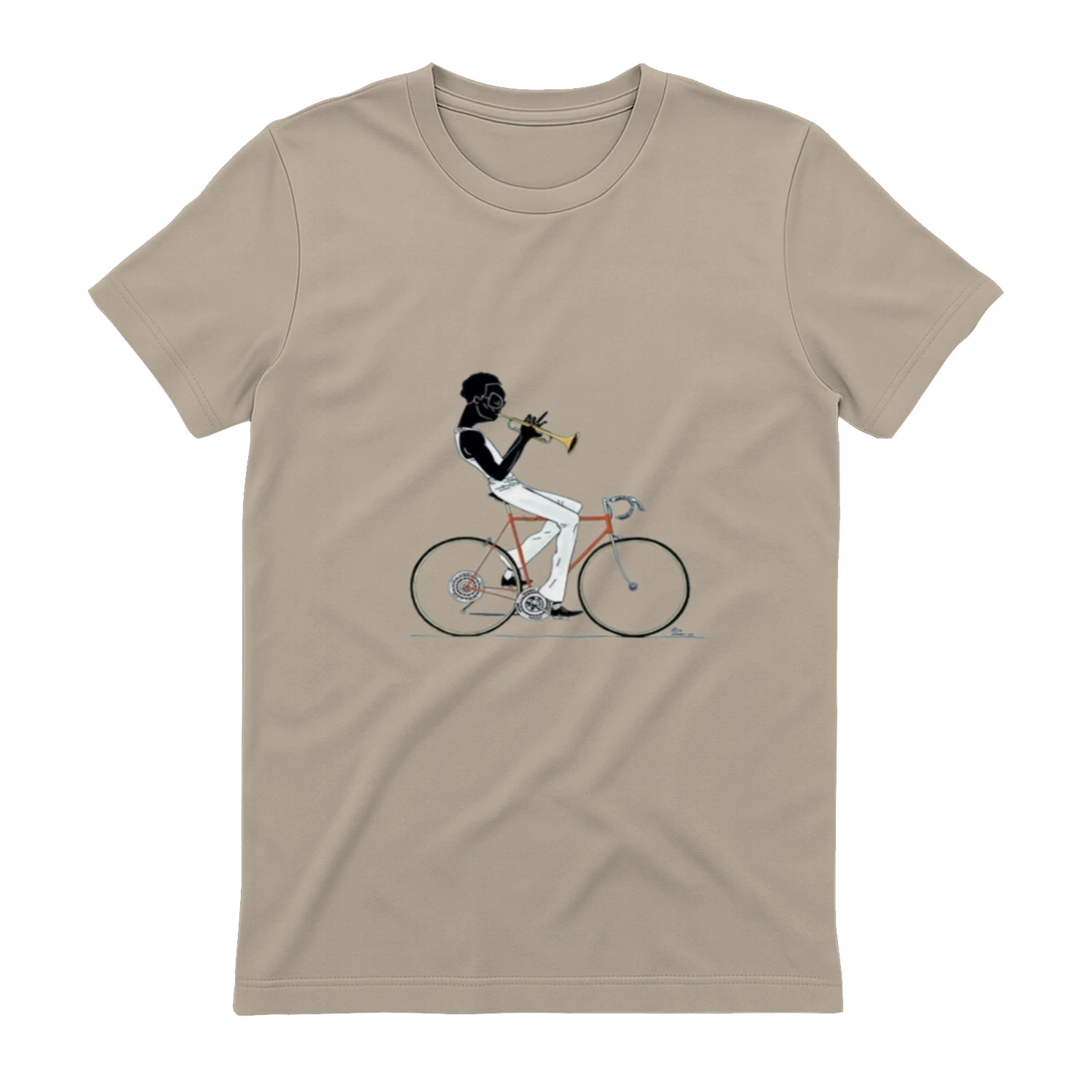 Trumpet Cyclist – Jazz Musician on Bicycle T-Shirt