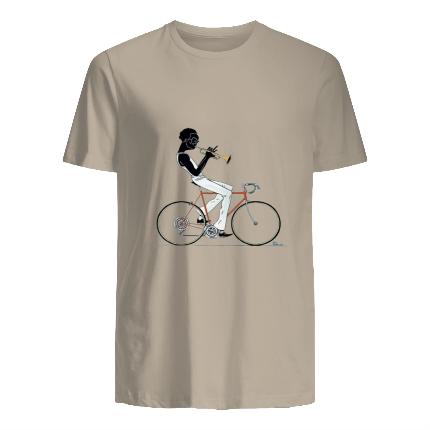 Trumpet Cyclist – Jazz Musician on Bicycle T-Shirt