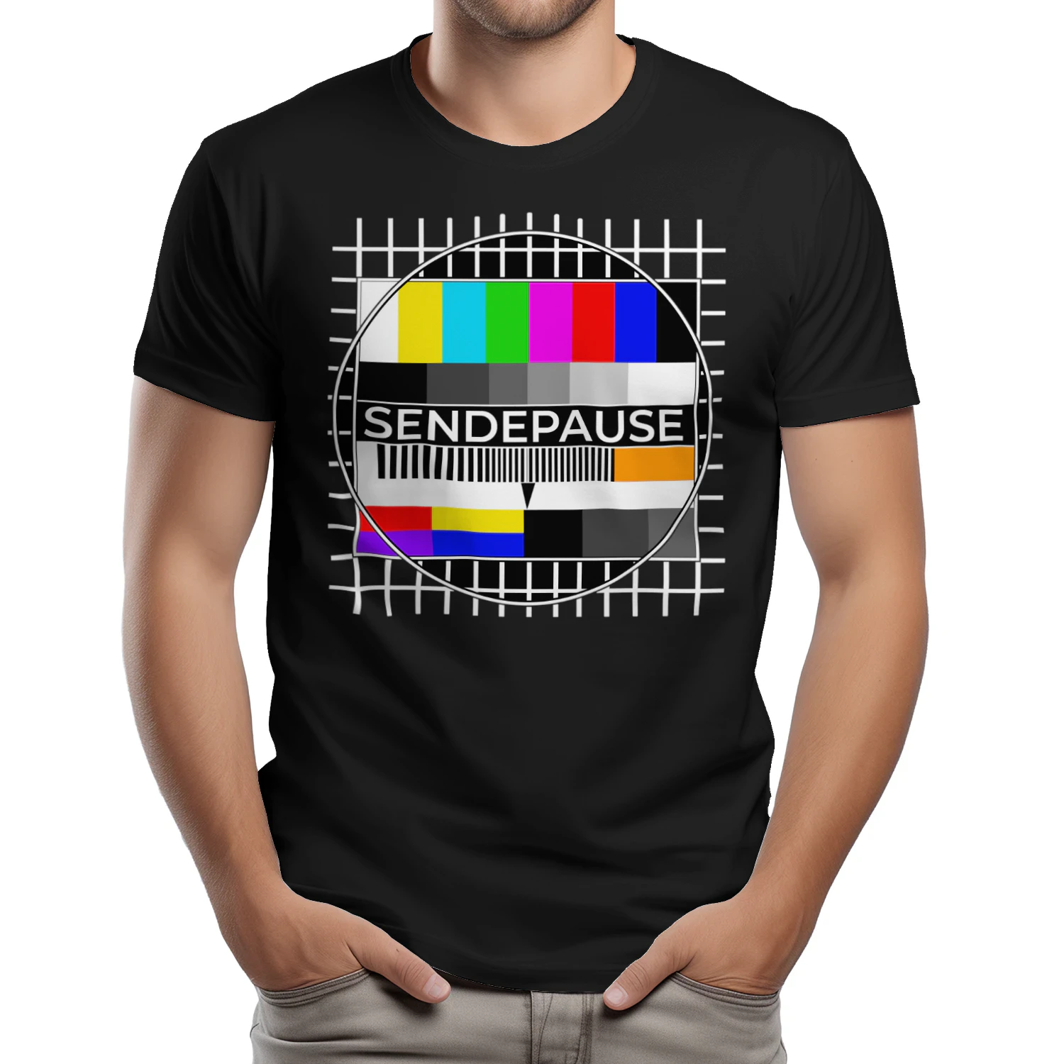 Sendepause Retro Nostalgie TV Test Muster 90er Jahre Party 80er Jahre Classic Unisex T-shirt